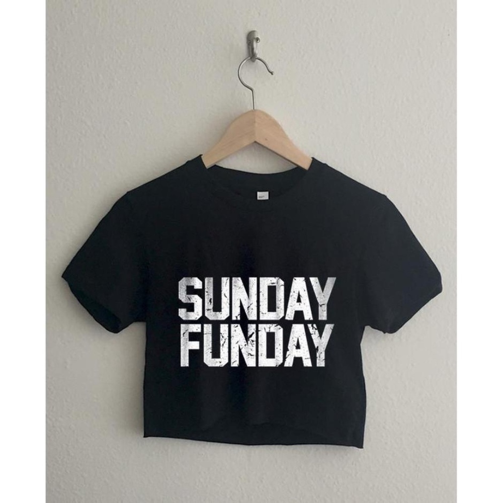 Sunday Funday Short Sleeve Cropped T Shirt